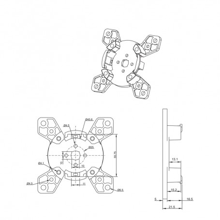 Support moteur AM45 plastic 1.0404.0088