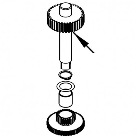 RIC _ Arbre Ø22 avec engrenage M1.75 Z37 Øe68.55 (OLD)