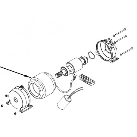 RIC _ Stator 90x50 H45 monophasé 4 pôles 220V 50Hz