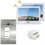 Kit visiophone VIDEA Platine inox encastrable / Moniteur HD blanc / 2 Boutons