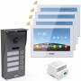 Kit visiophone VIDEA Platine gris foncé 4 boutons / Moniteur 8HD IPS blanc