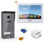 Kit visiophone VIDEA RFIC KP Platine gris foncé 1 bouton / Moniteur 8 HD blanc