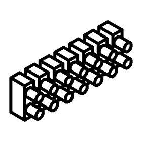 RIC _ Domino en Nylon blanc 110° 7 pôles