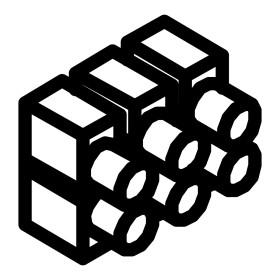 RIC _ Domino en Nylon blanc 110° 3 pôles Øfil 2,5mm