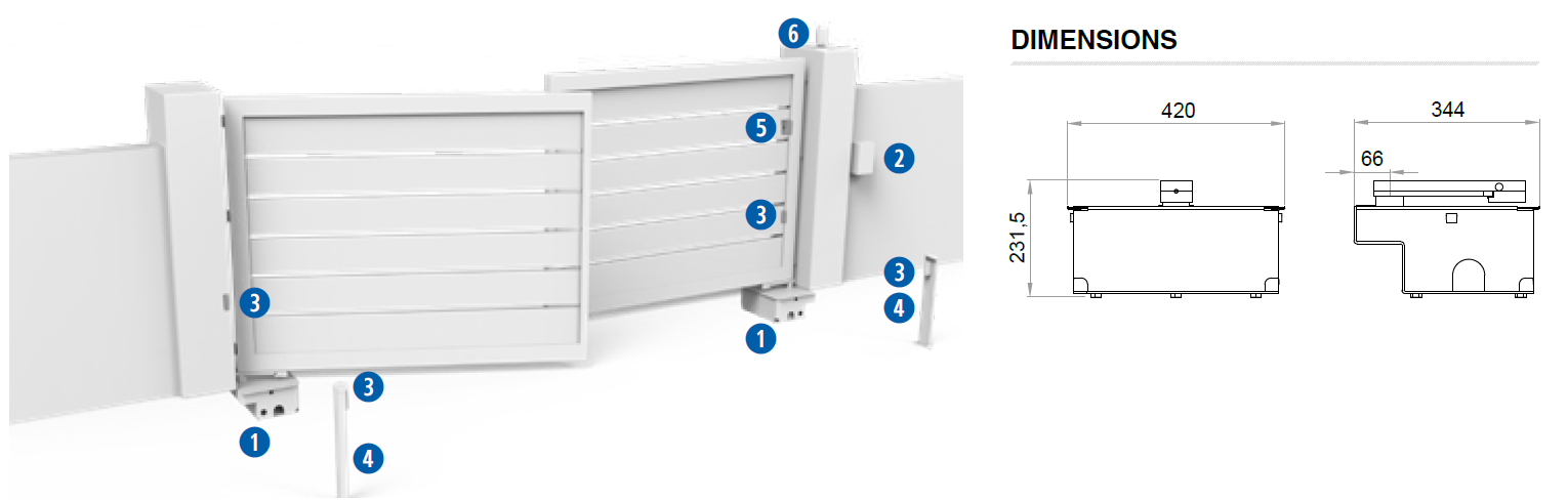 Schéma d’installation et dimensions du DEA GHOST 100